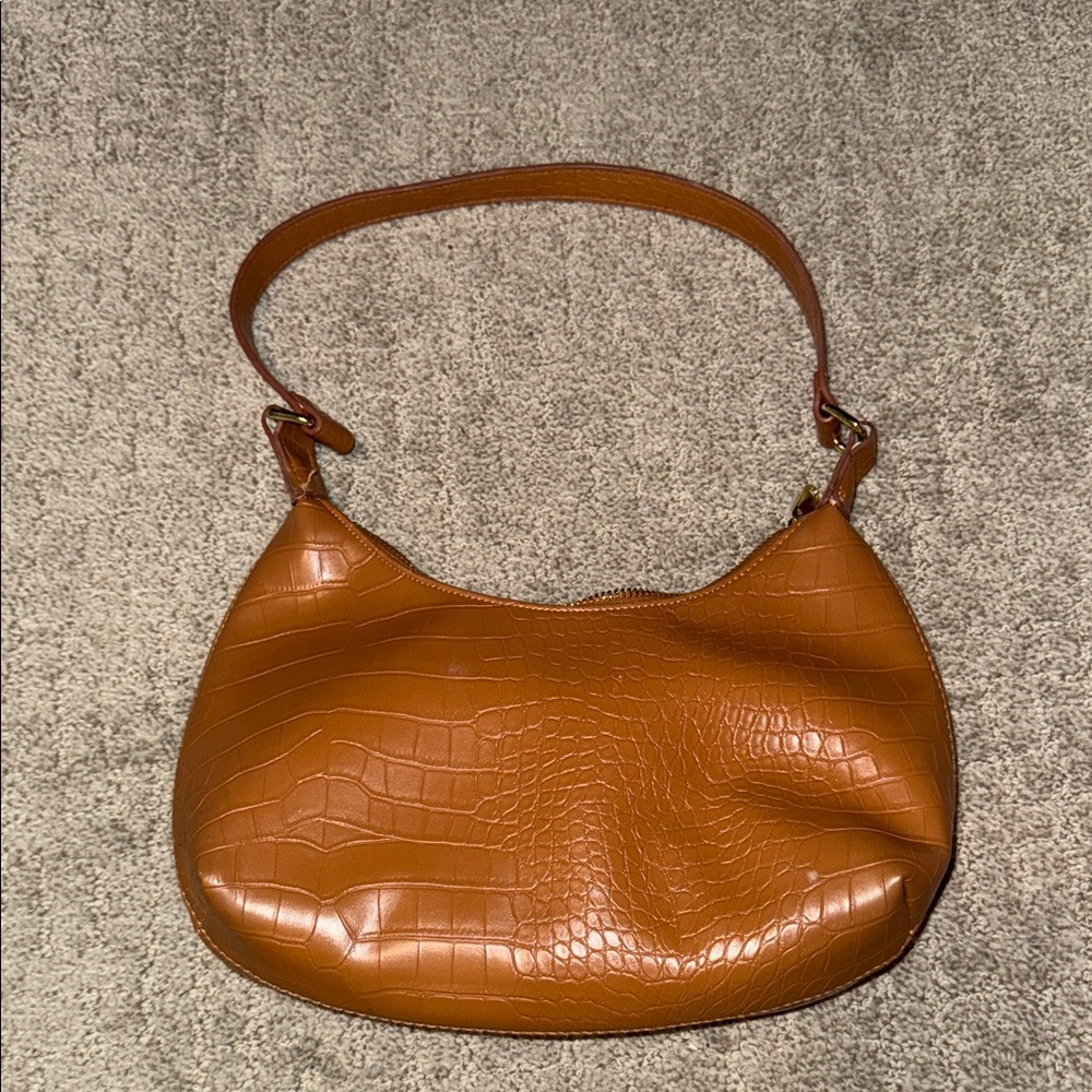 Wild Fable Tan Croc-Embossed Hobo Bag